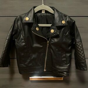 Toddler girls faux leather jacket